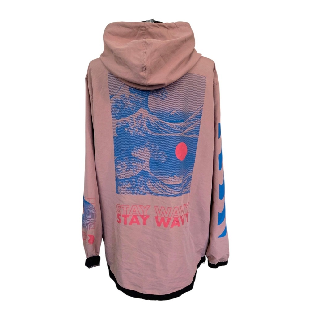 Brooklyn Cloth 90s Retro Vintage Style Hooded Anorak Jacket Oversized Size Large